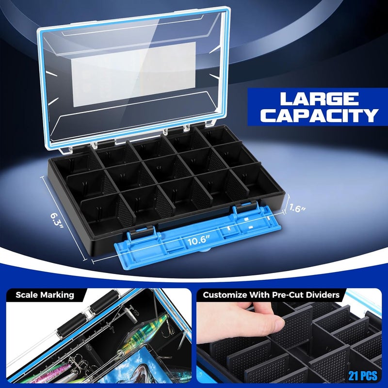 PLUSINNO Fishing Lures Fishing Tackle Box Fishing Gifts for Men, Bass, Trout Fishing Accessories Kit for Saltwater & Freshwater Fishing Gear Including Topwater Lures, Hooks, Spinnerbaits - Image 5